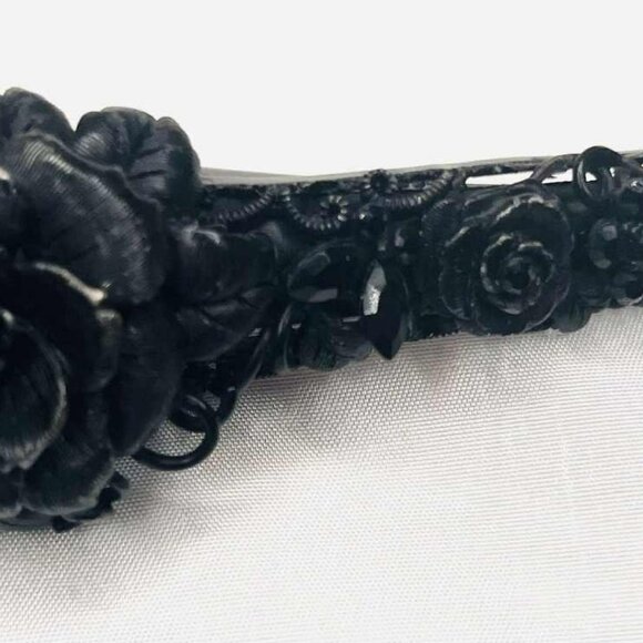 Vintage Black Rose Metal Hair Barrette – Gothic Style, 1990s - Picture 6 of 9